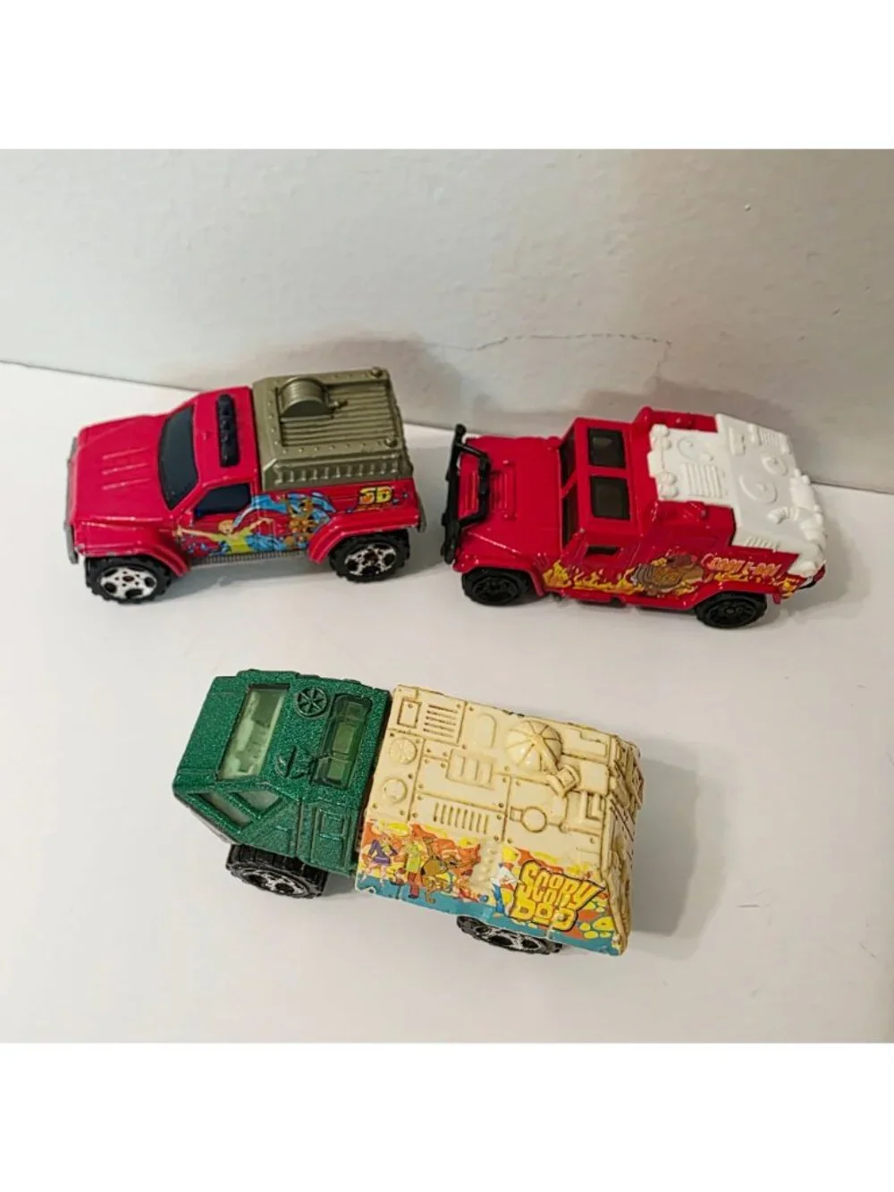 3 Vtg Matchbox Scooby-doo Die Cast Cars Hummer Armored Response 4x4 Trucks